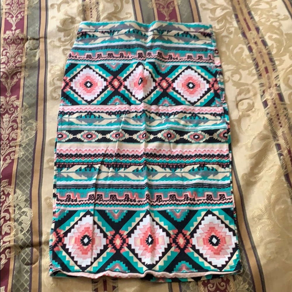 Tribal print pencil skirt